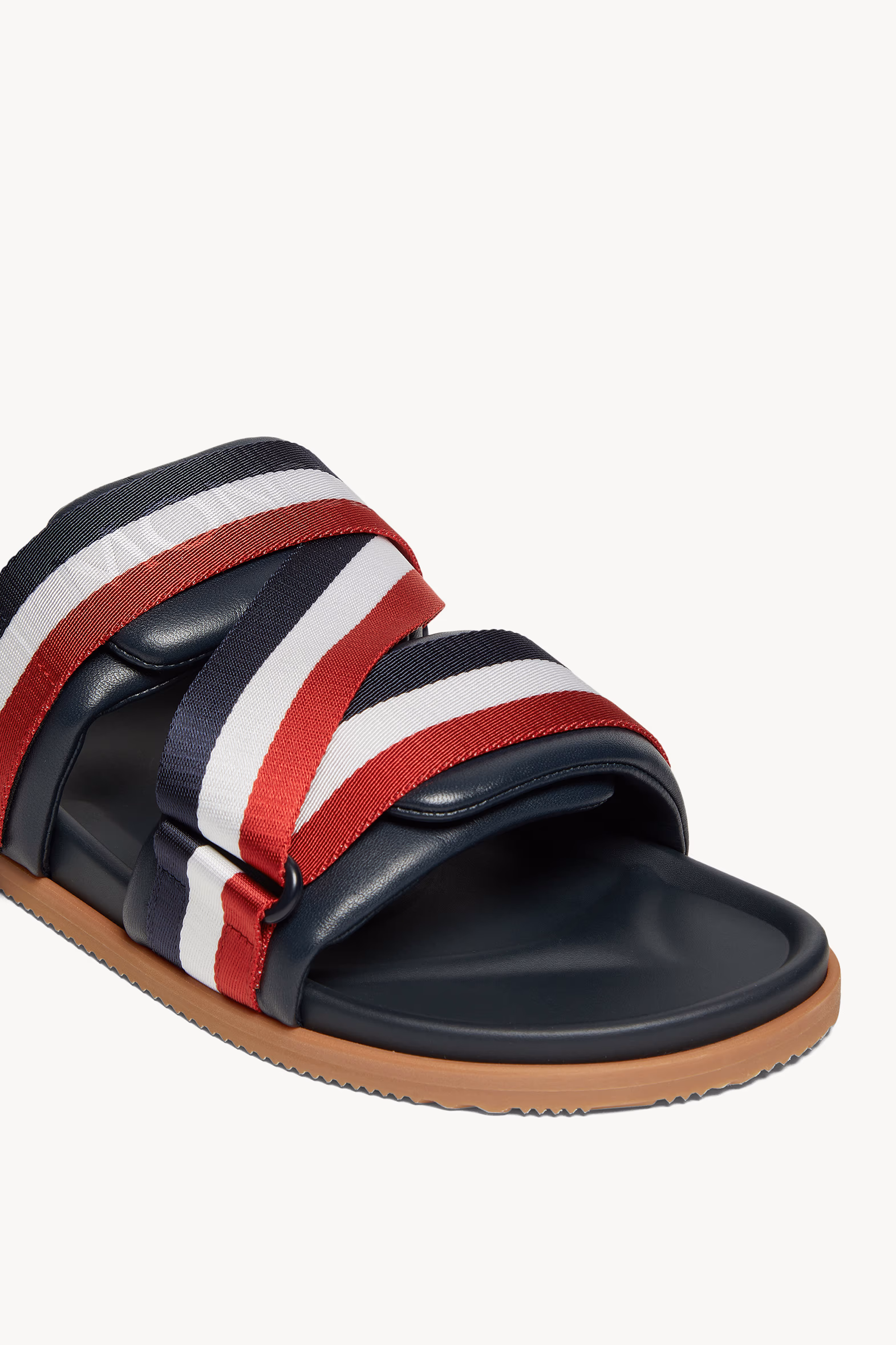 Mon Summer Nappa Leather Slides Men Navy Blue Moncler 2